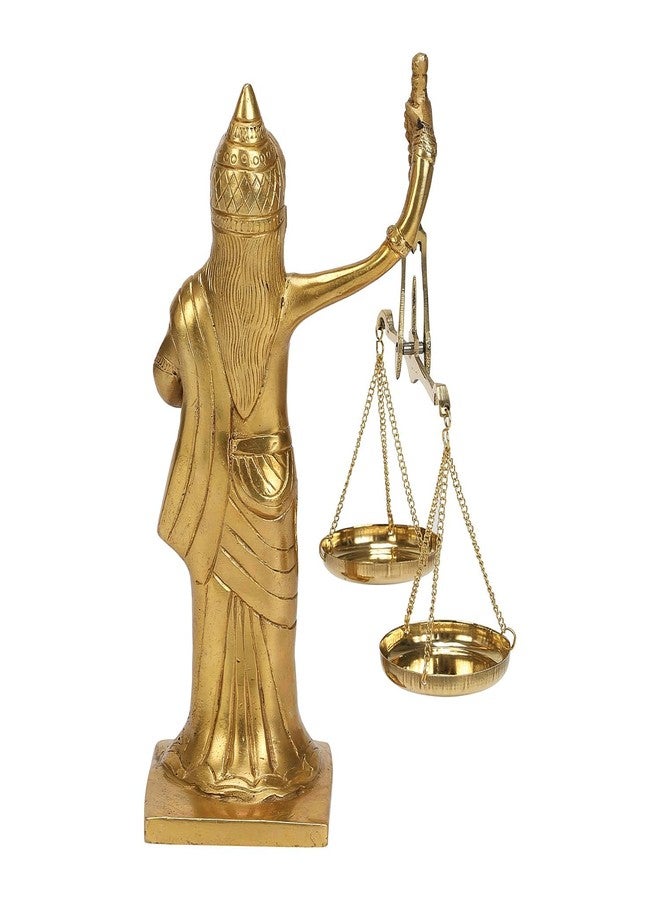 Kartique Brass Lady Justice Statue with Scales | Blindfolded Goddess of Justice Idol | Legal Symbol Figurine for Desk | Advocate & Judge Office Gift | Courtroom Decor Showpiece in Gold, 8.5 Inches - Image 5